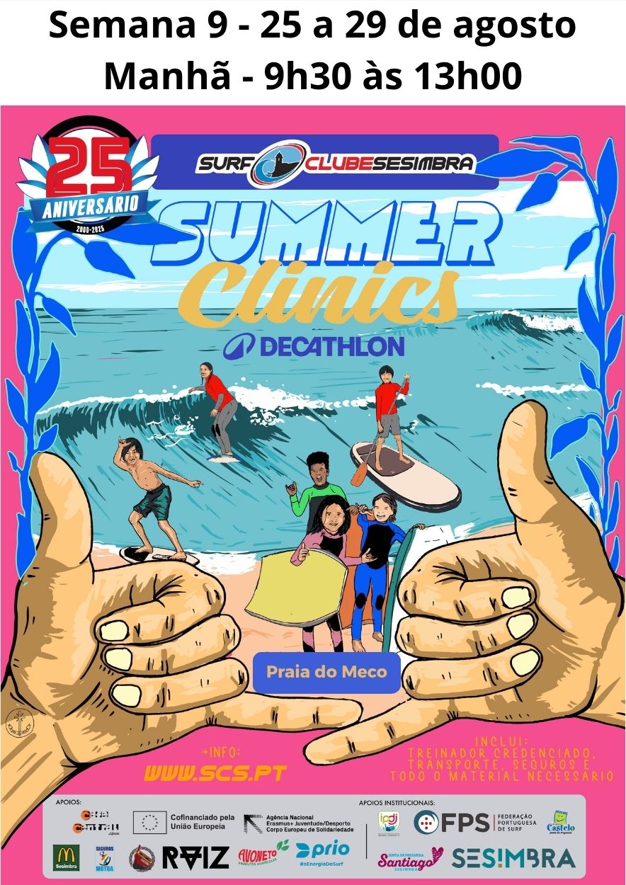 Summer Clinics - Semana 9 - 25 a 29 agosto - Manhã - 9h30 às 13h00