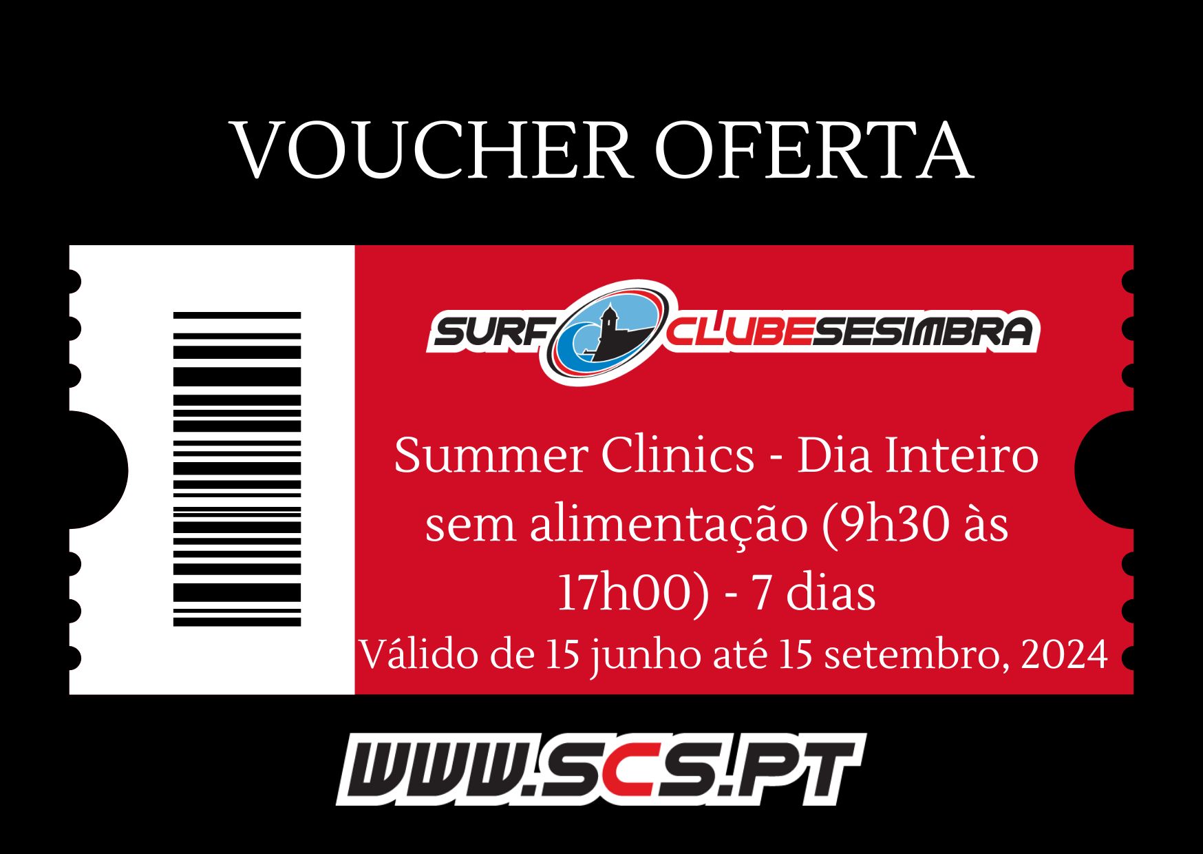 Voucher Oferta Summer Clinics - Dia Inteiro sem alimentação (9h30 às 17h00) - 7 dias