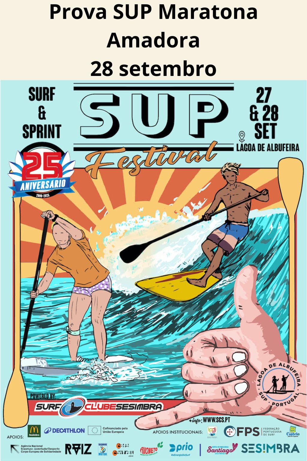  Inscrição SUP Festival - Prova SUP Maratona Amadora - domingo 28 setembro