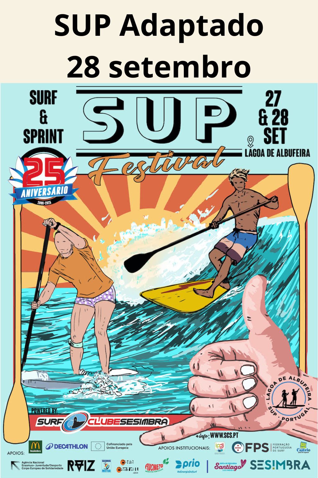  Inscrição SUP Festival - SUP Adaptado - domingo 28 setembro