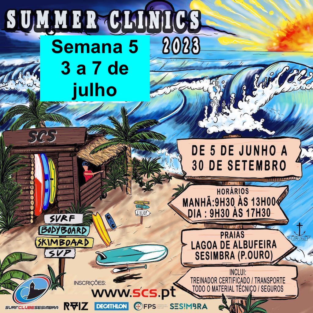  Summer Clinics - Semana 5 - Dia Inteiro (9h30 às 17h30) - 5 dias - Com Alimentação
