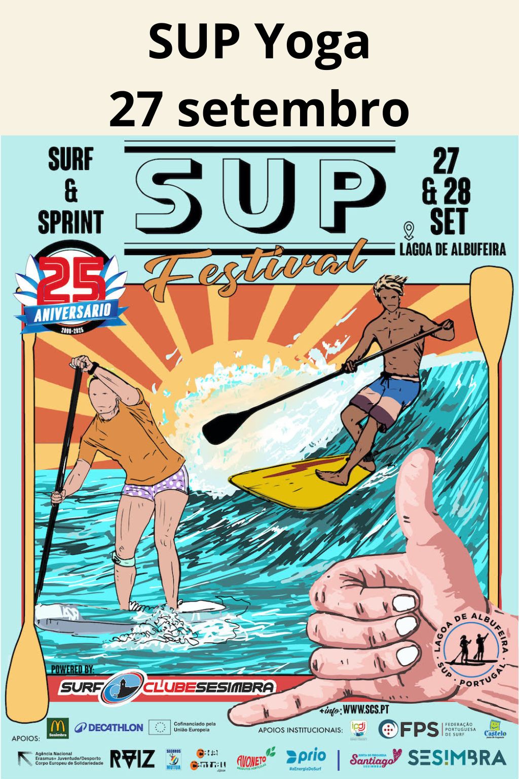  Inscrição SUP Festival - Aula SUP Yoga - sábado 27 setembro