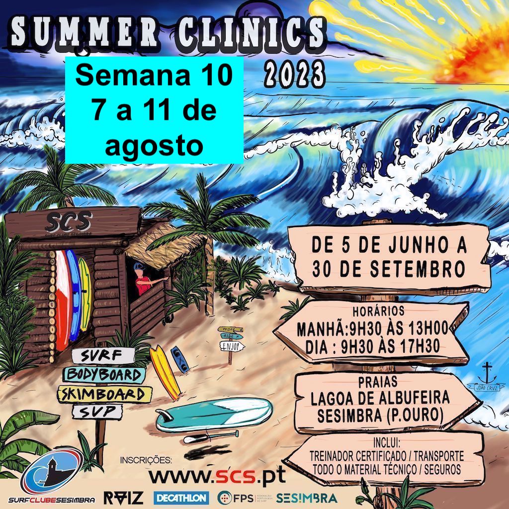  Summer Clinics - Semana 10 - Dia Inteiro (9h30 às 17h30) - 5 dias - Com Alimentação