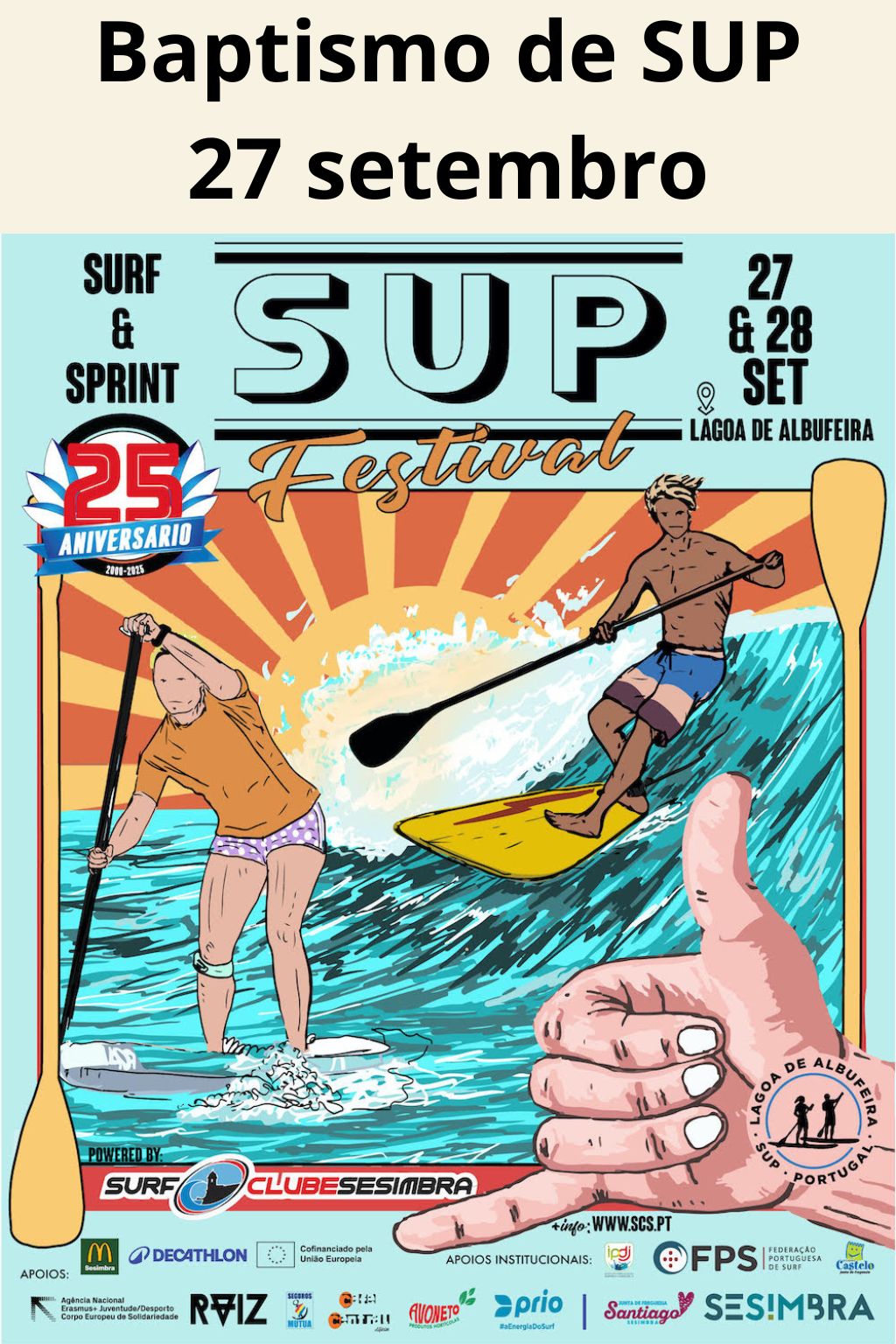  Inscrição SUP Festival - Baptismo de SUP - sábado 27 setembro
